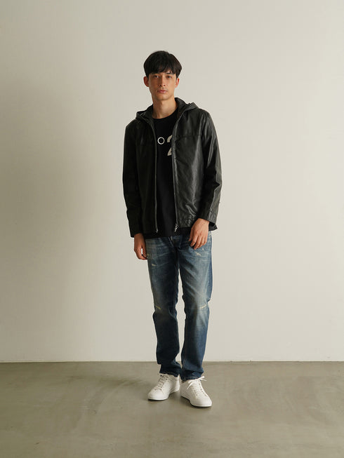 【CUSTOM CULTURE】 ラムレザー パーカー